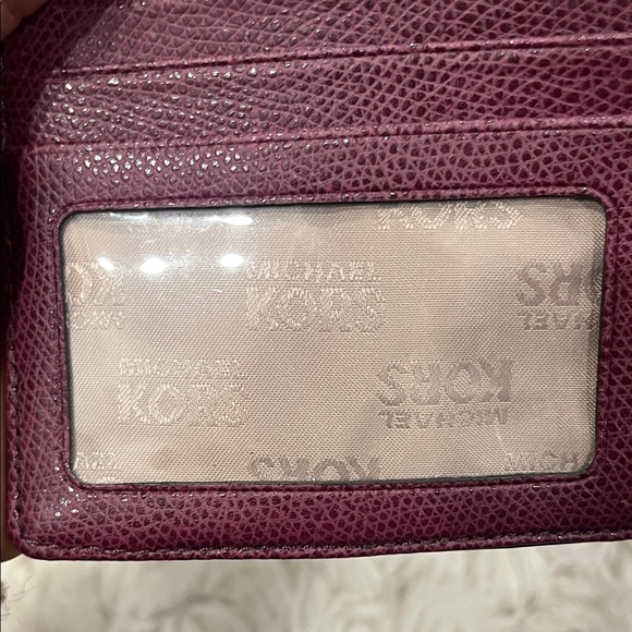 Michael Kors Plum Wallet with Gold Logo - Picture 2 of 5